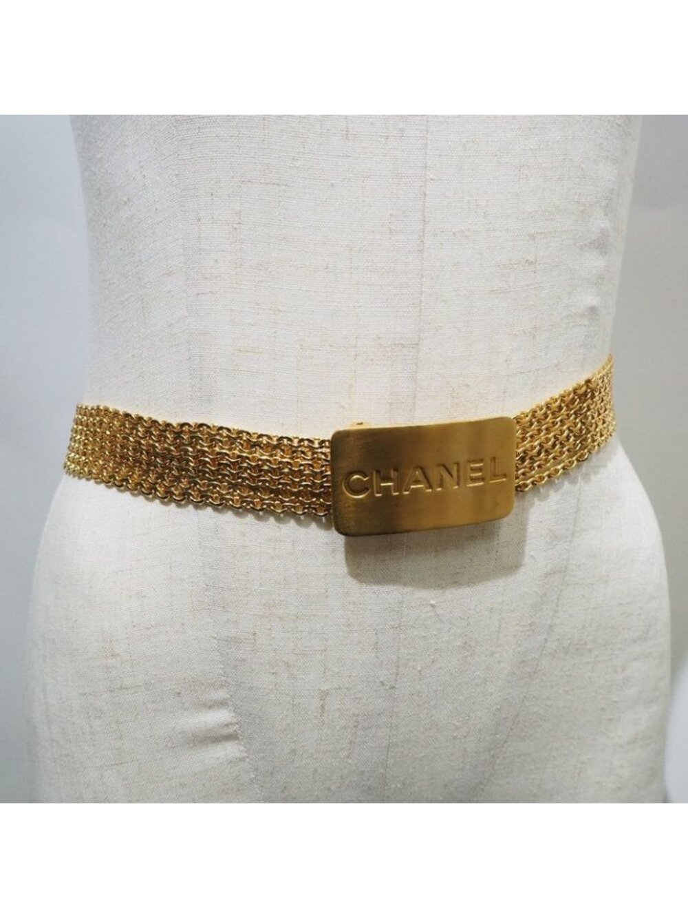 Chanel Chain Logo Plate Gold Plated 96 a Belt - Picture 8 of 8